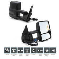 Pair Tow Mirrors Fits 04-05 Chevy Silverado 150025003500 Power Heat Signal