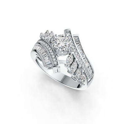 Sterling Silver Semi Mount Ring Setting Round RD 6x6mm Bypass