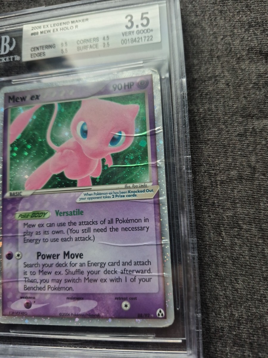 Mew EX 88/92 Legend Maker Beckett 3.5 With Holo Swirl | eBay