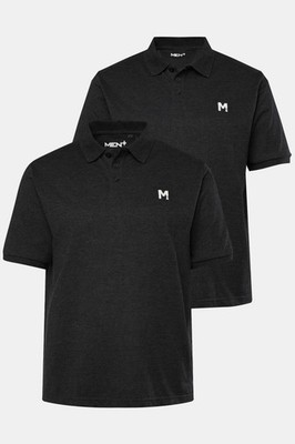 Men Plus Herren große Größen Poloshirts 2er Pack Basic Piqué Halbarm 836258