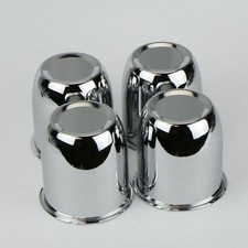 4pcs Push Through Chrome Wheel Center Caps for Trailer Wheel Rims 3.25" Center B