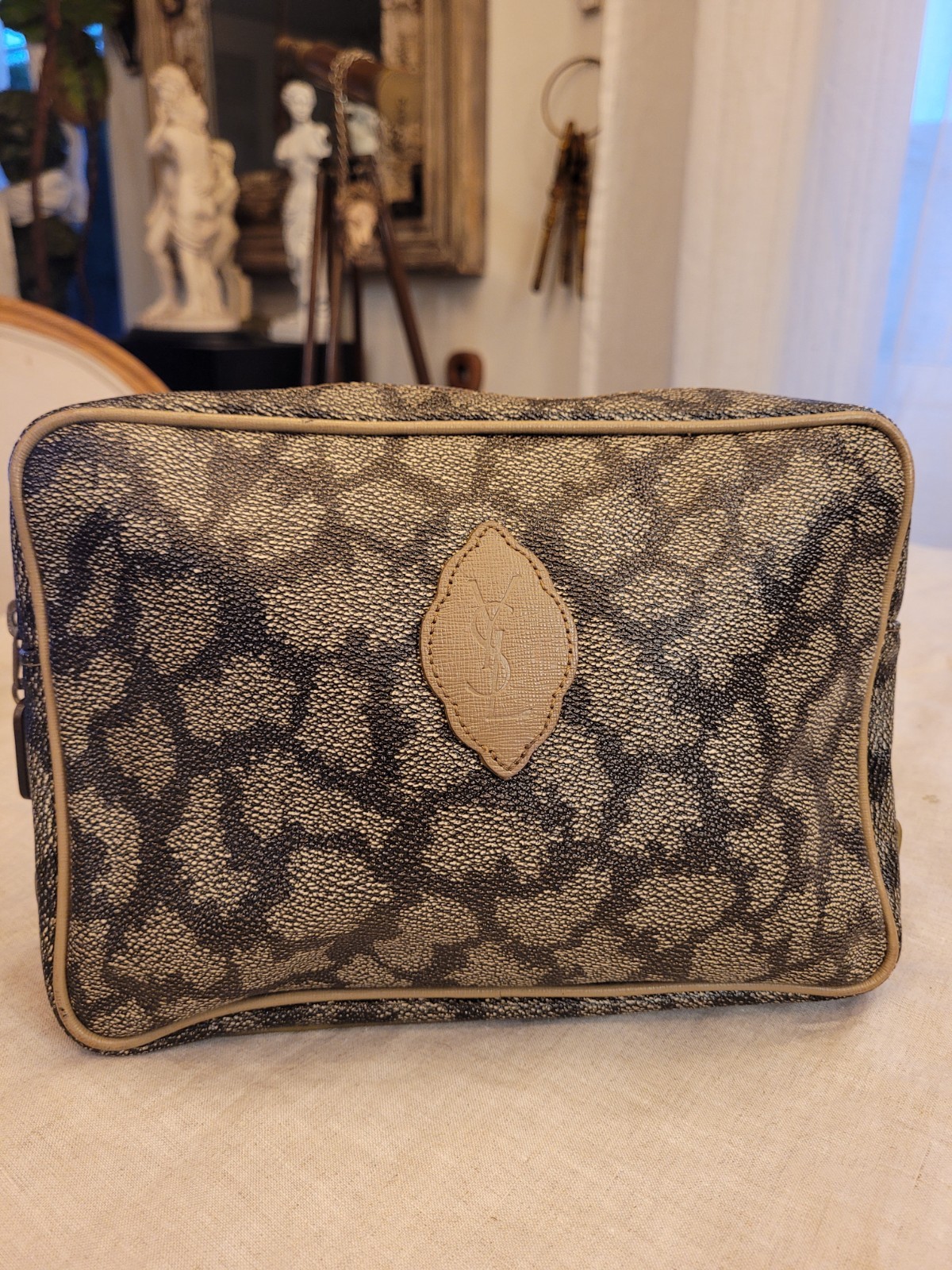 BORSA POCHETTE VINTAGE YVES SAINT LAURENT PVC grigia YSL