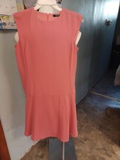 Womens Lauren Ralph Lauren Sleeveless A Line Midi Dress Sz 4P Coral Black Label 