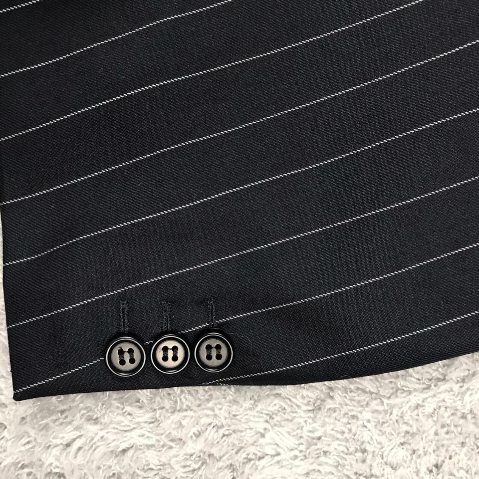 Canali Suit Mens 50XL Navy Pinstripe Super 120s Wool 2 Piece Set; Pants + Jacket - Image 3 of 4