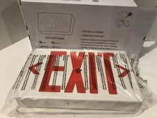 LED Exit Sign, Red White, UL Energy Efficient, Side Wall Ceiling, NEW