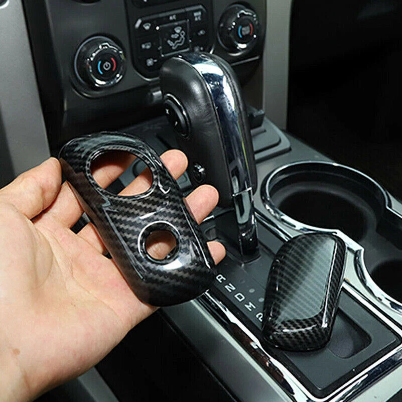 Cubierta de palanca de cambios de fibra de carbono para Ford F150 2009-2014 Foto 4 de 4