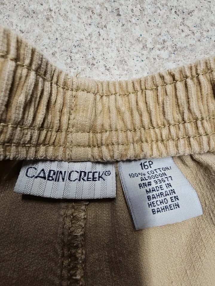 Женские эластичные брюки хаки вельвет на талию Cabin Creek размер 16 миниатюрные - Изображение 4 из 4