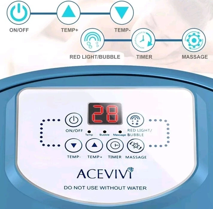 Acevivi Masajeador de Pies Spa Baño con Calor, Baño de Pies con Masaje Automático Nuevo en Caja   Foto 3 de 4