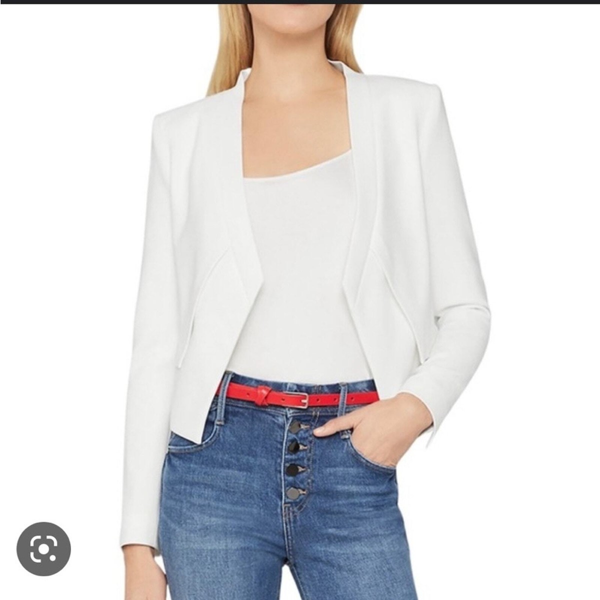 BCBGMAXAZRIA LLOYD CROPPED ANGLED FRONT BLAZER WOMENS SIZE