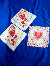 Lot of 3 Vintage Valentine's Day Holiday Paper Napkins