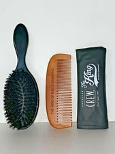 American Crew Official Men's Hair Brush, Black Color 8' + Elvis Comb
