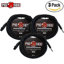 3-PACK Pig Hog - PHM10Z - High Performance 8mm XLR Microphone Cable - 10 ft.