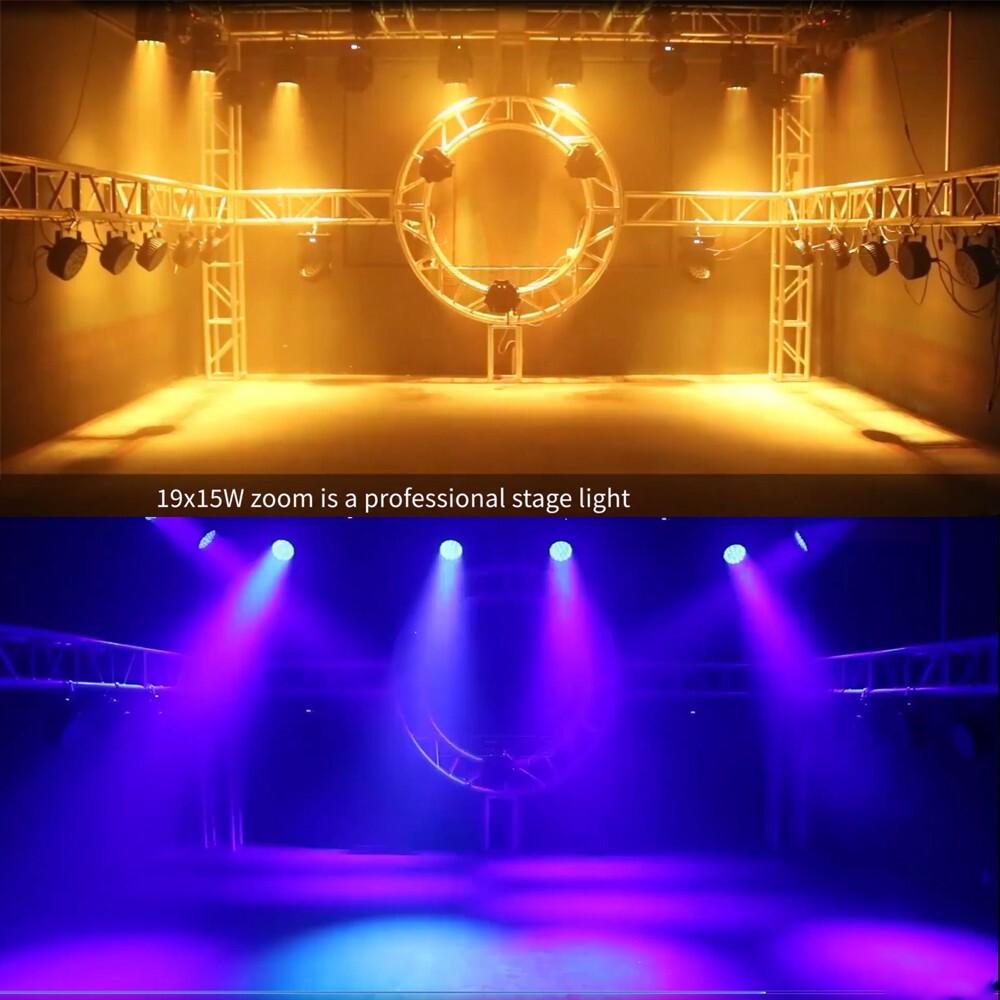 2Pcs LED Aura 19x15W RGBW Beam Wash Zoom Moving Head 2Pcs LED Aura 19x15W RGBW Beam Wash Zoom Moving Head