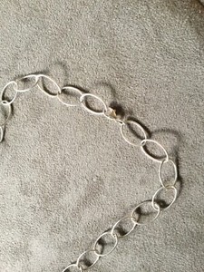 Sweet Sterling Silver Necklace BIG Oval Links Simple & Elegant 25 Inch Long