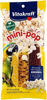 Vitakraft Mini-Pop Corn Cob Bird Treat 6 Ounce 6 (Pack of 1), No Color 