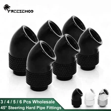 FREEZEMOD 3/4/5/6pcs Wholesale 45 Degree Hard Pipe Fitting G1/4" Rotating Elbow