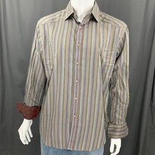 Robert Graham Flip Cuff Multi-Colored Button Front LS Casual Dress Shirt Large