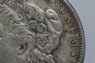 1921 S Grades XF VAM 1B-4a Thorn Head Die Gouge Morgan 90% Silver