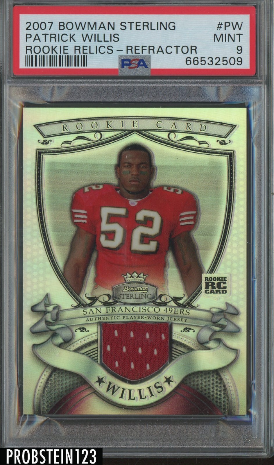 Patrick Willis Bowman Sterling Rookie Relics #PW Refractor