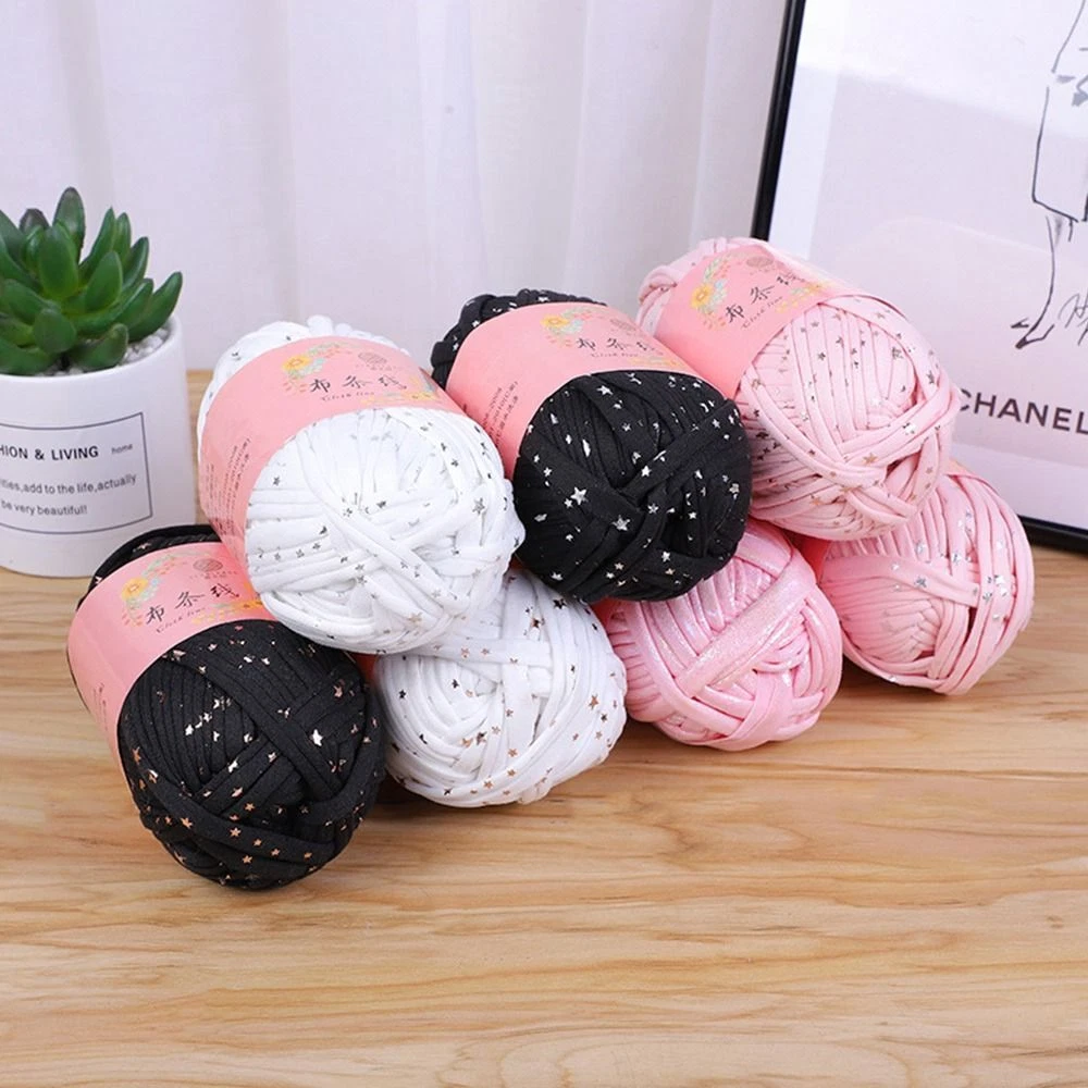 Shiny Crochet Yarn Imitation Leather DIY Hand Knitting Yarn Ball For T Shirt
