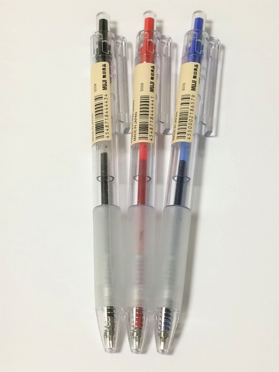 Muji Polycarbonate Rubber grip Ball Point Pen Color Select