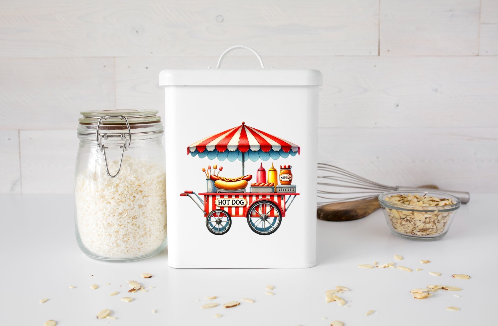 Hot Dog Food Cart UV DTF Transparent Sticker / Decal
