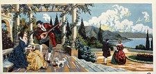 Printed needlepoint canvas 60x125 Cm Gobelin L Flert Canvas Only 11385