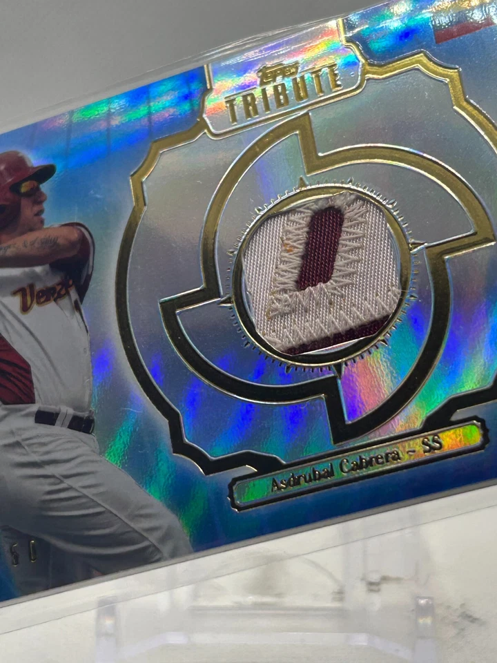 Parche Topps Tribute 2013 3 colores usado en juegos #WPP-AC azul/50 Foto 2 de 3