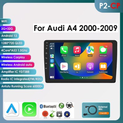 9'' Android 13 Für Audi A4 S4 RS4 B6 B7 RNS-E Autoradio GPS Navigation Car Play
