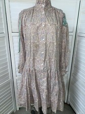 Handmade 80s Women’s Babydoll Pullover Tunic Dress Paisley Size X-Large