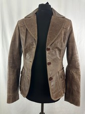 Womens Vero Moda Goat Leather Jacket Brown Size 8-10 Medium