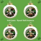 Irish Santa with Gifts Dogs Cats Round Ball Christmas Tree Ornament D?cor