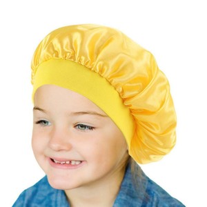Elastic Kids Girl Satin Bonnet Cap Night Sleep Hair Cover Wide New