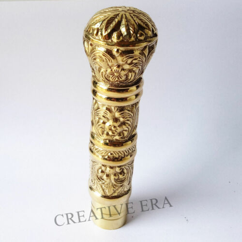 Vintage Nautical Brass Head pillar Handle Only for wooden Walking Stick cane new - Picture 1 of 3