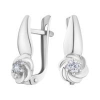 Ohrringe Creolen 925 Silber Zirkon Damenschmuck Echtschmuck