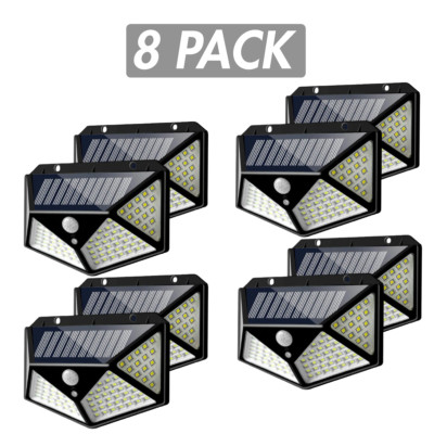 Solar Power 100 LED Light PIR Motion Sensor Outdoor Security Lamp Wall Garden US