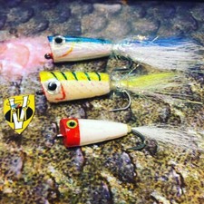 V Fly Mylar Popper Surface Disturbance Big Fish Saltwater Flies 5 Options