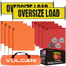 VULCAN Large Oversize Load Flags, Oversize Load Banners, & Magnets Kit