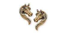Horse Earrings Jewelry 14k Gold Handmade Horse Earrings H302-EG