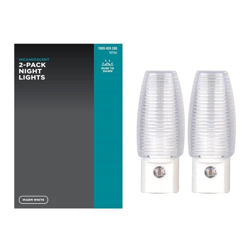 3.47 in. Plug-In Incandescent Automatic Dusk to Dawn Warm White LED Night Light - Picture 4 of 7