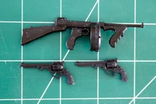 Custom Arsenal pack resin black cast 1:12 Tommy Gun revolvers