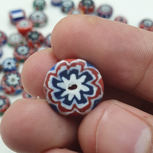 Vintage Venetian Style Disc Shape MultiColor Chevron Beads Lot - Picture 5 of 24