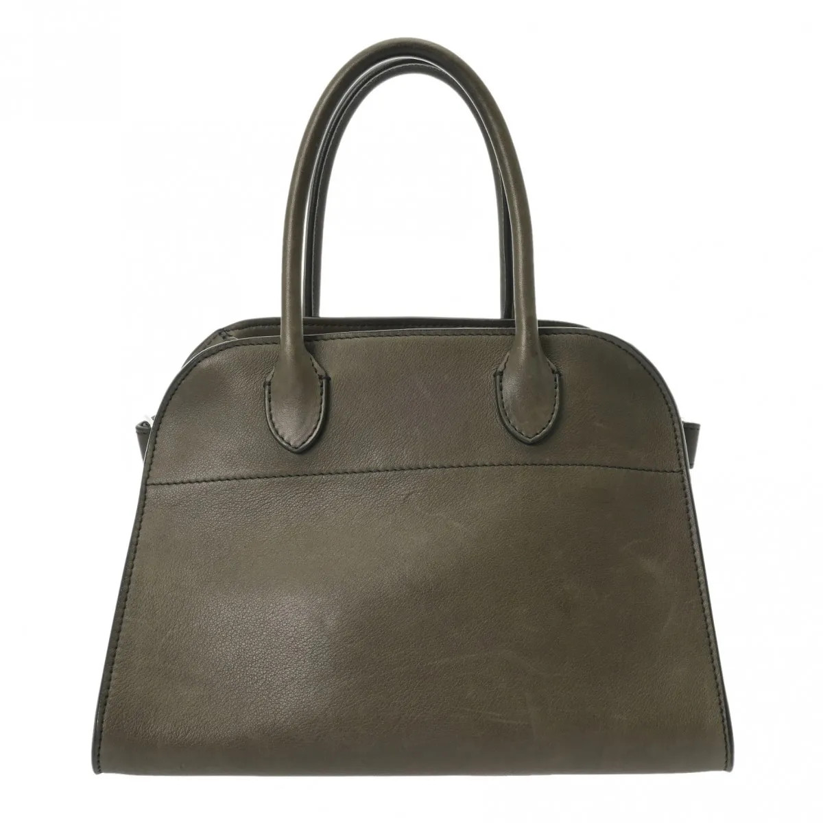 THE ROW Soft Margaux 10 W1190L72 Handbag Leather Gray #WB4013