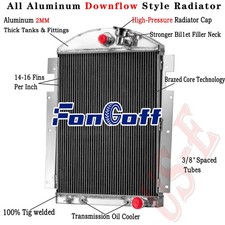 3 Row Aluminum Cooling Radiator Fit 1937-1938 Chevrolet Truck 3.5l V8 Conversion