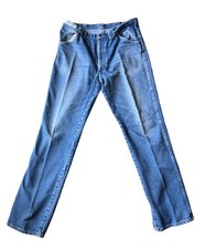 U1st Vintage Workwear Jeans Men Light Wash Distressed Denim Pants Size 39x39