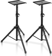 Adjustable Speaker Stand Pair   Dual Studio Monitor Tripod with Metal Base, Anti