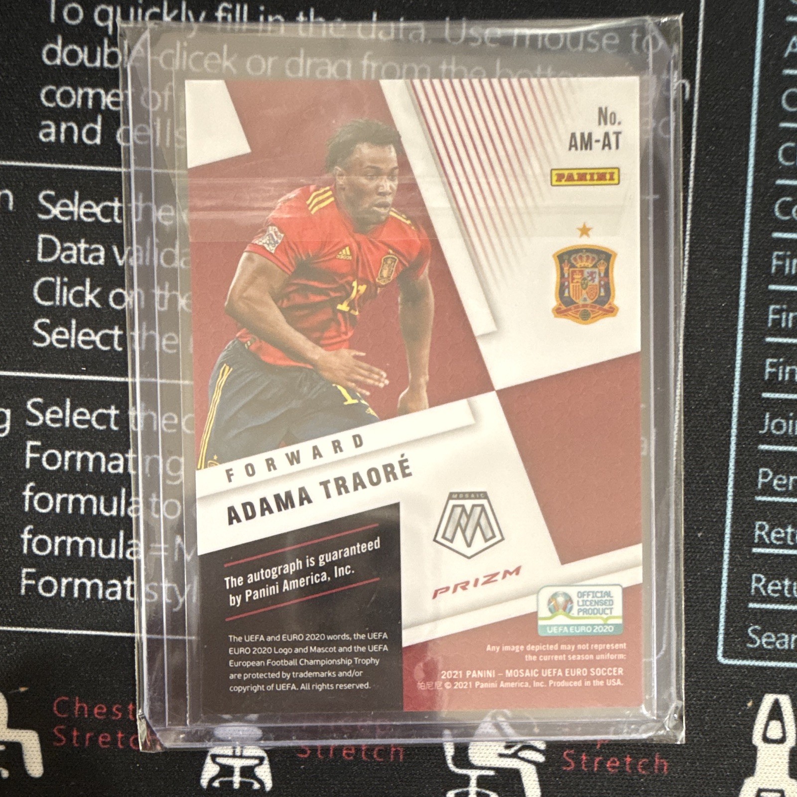 Panini Mosaic UEFA Euro 2020 Adama Traore Autographs #AM-AT Spain NM view 2
