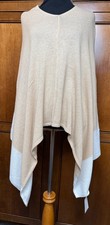 J.Crew One Size Camel Tan Colorblock Knit Poncho Cape NWT Cotton Cashmere