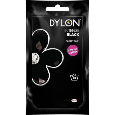 DYLON Bustina tintura manuale nylon nero intenso 50 g tintura tessuto per cotone lino viscosa