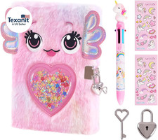 Axolotl Diary for Girls with Lock and Keys, Kids Journal School Travel Notebook